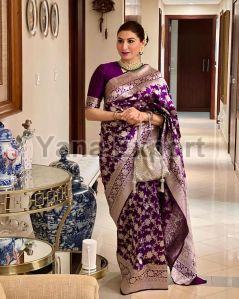 111 Violet Lichi Silk Sarees