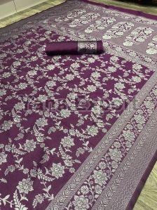111 Violet Lichi Silk Sarees