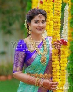 222 Green & Blue Litchi Silk Sarees