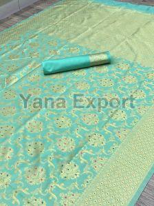 222 Light Green Litchi Silk Sarees