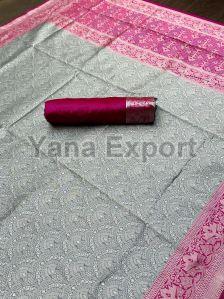 222 Pink & Grey Litchi Silk Sarees