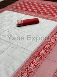 222 Pink & White Litchi Silk Sarees