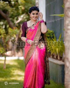 222 Pink Litchi Silk Sarees