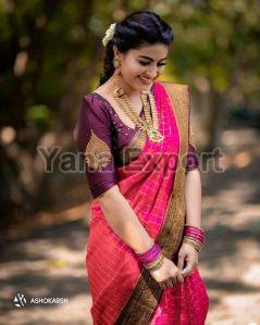 222 Pink Litchi Silk Sarees
