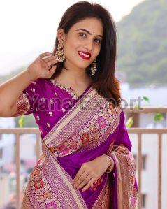 222 Purple Litchi Silk Sarees