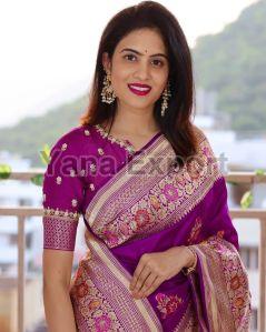 222 Purple Litchi Silk Sarees