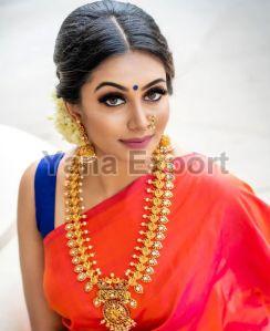222 Red & Blue Litchi Silk Sarees
