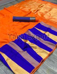 222 Red & Blue Litchi Silk Sarees