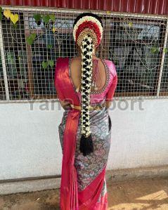 222 Red & Grey Litchi Silk Sarees