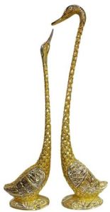 Decorative Aluminium Metal Crane Pair Sculpture