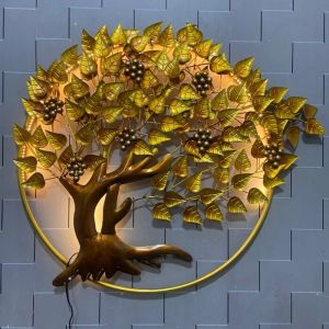 Golden Iron Tree Shape Wall Decor