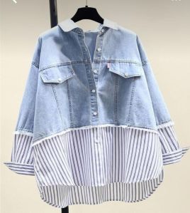 Ladies Baggy Denim Shirt