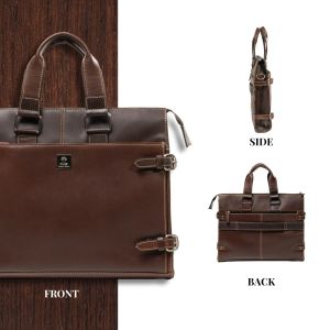 Dark Brown Leather Laptop Bag