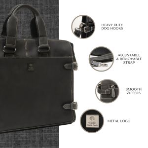 Black Leather Laptop bag