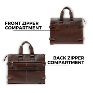 Dark Brown Leather Laptop Bag