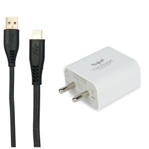 Tacnode 25 Watt Super fast usb & C Port Home Charger with Usb to Apple Cable
