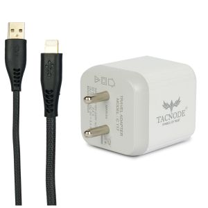 Tacnode Superfast Dual Usb Home charger 3.4 Amp. with Usb to Apple cable