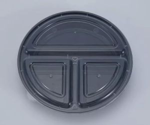 3 CP Round Plastic Disposable Meal Tray