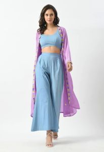 Blue Bliss with Purple Shrug Co-Ord Set