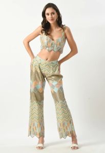 Starry Night Sequin Indo West Western Co-Ord Set