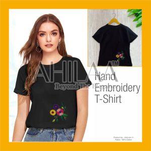 Floral Hand Embroidered T-shirt