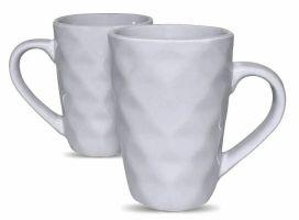 Plain White Ceramic Diamond Coffee Mug