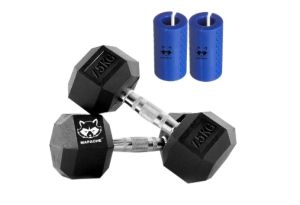 Mapache-Elite Series- Hex Dumbbells With Free Dumbbell Grips
