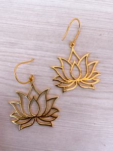 Lotus Shape Brass Earrings