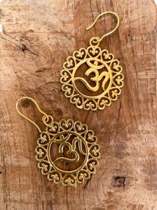 Om Brass Earrings