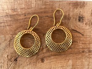 Round Brass Earrings