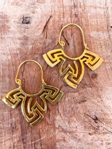 Swastik Brass Earrings