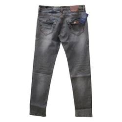 Mens Grey Straight Fit Denim Jeans