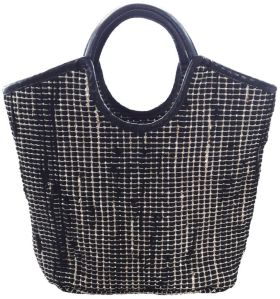 SEI-B-1566 Black Hand Woven Bag