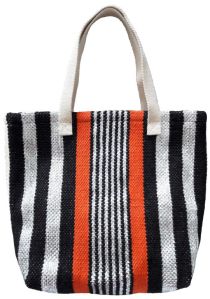 SEI-B-1572 Black & Orange Hand Woven Bag