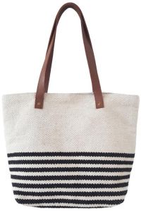 SEI-B-1573 Black & White Hand Woven Bag