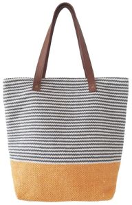 SEI-B-1574 Grey & Yellow Hand Woven Bag