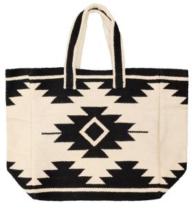 SEI-B-2088 Black & White Hand Woven Bag