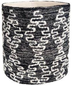 SEI-B-2187 Black & White Hand Woven Basket