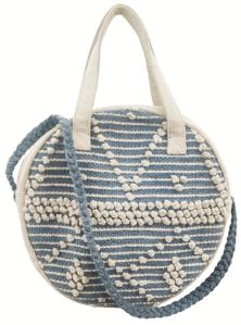 SEI-B-2550 Blue & White Pet Hand Woven Bag