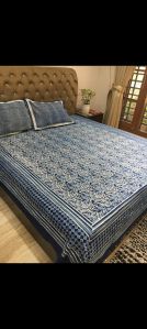 Indigo blue hand block print bedsheets