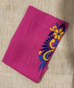 Embroidered Cotton Pink Blouse Fabric