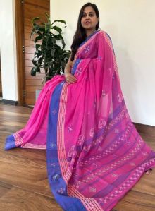Pure Mulmul Hand Painted Sarees