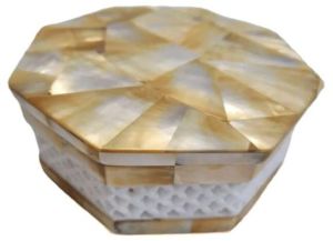 Mother of Pearl Gemstone Inlay Marble Stone Box