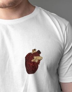 Heart Strings Embroidered Unisex T-Shirts