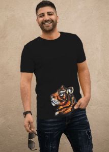 Tiger Printed Mens T-Shirts