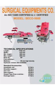 operating table Model SECO-5600