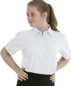 Girls Half Sleeve School Shirt