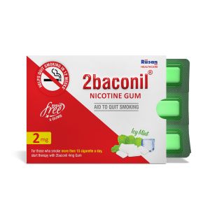 Rusan 2baconil Nicotine Sugar Free Gums 2mg 4mg Helps to Quit Smoking and Chewing Tobacco/Gutkha 10 Gums each Pack Pack of 5 Strips