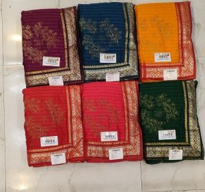 synthetic crepe sarees