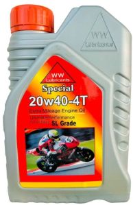 WW Lubricants 20W40-4T Synthetic Engine Oil for Bikes 900ML 3X Protection With Actibond Technology Engine Protection for bikes- SL GRADE